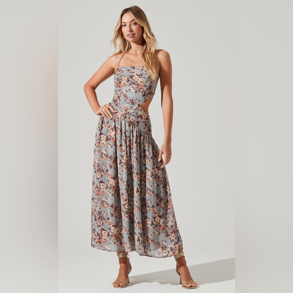 ASTR the Label Floral Cut Out Midi Dress